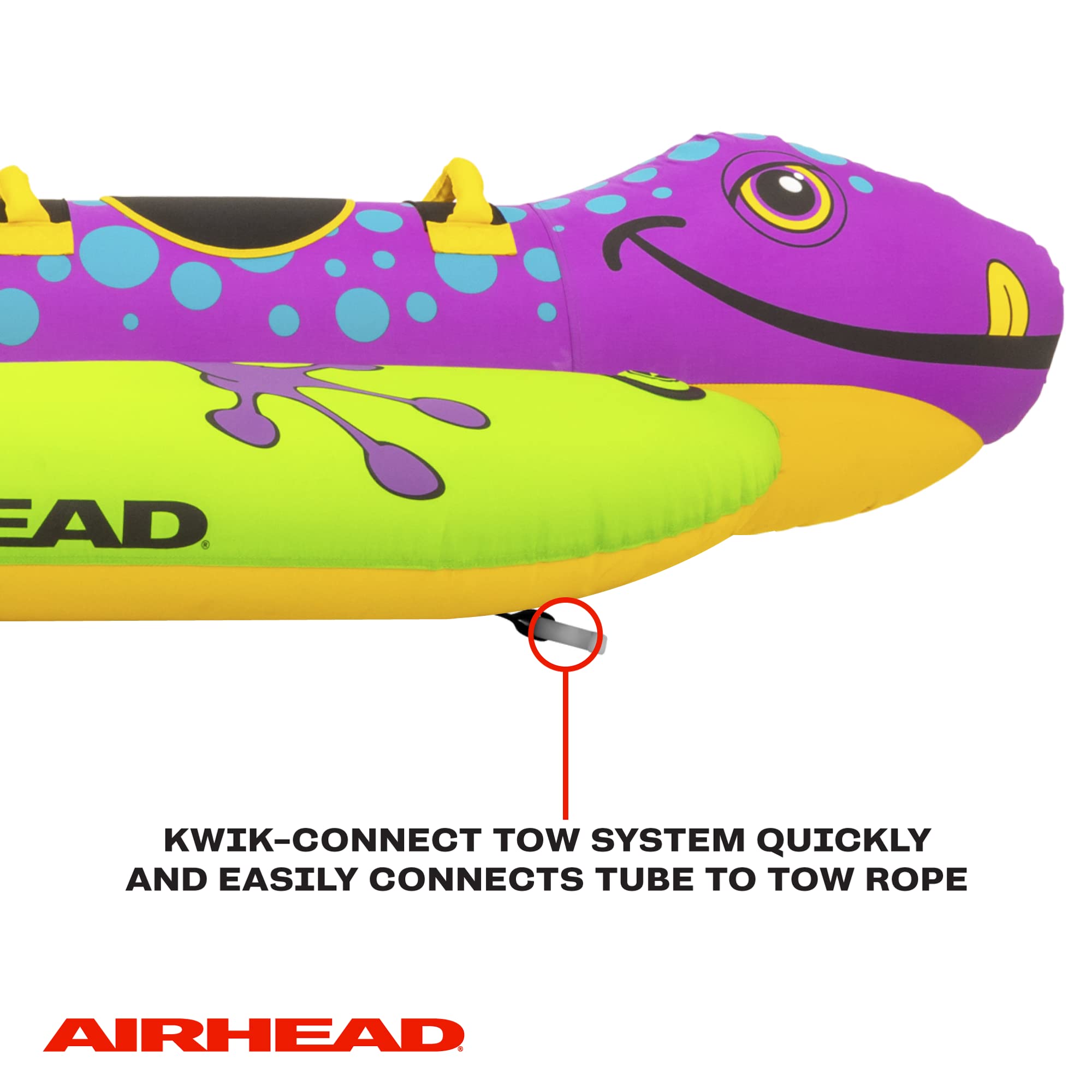 AIRHEAD Salamander Towable Animal Tube, 1-3 Rider Towable Tube for Boating