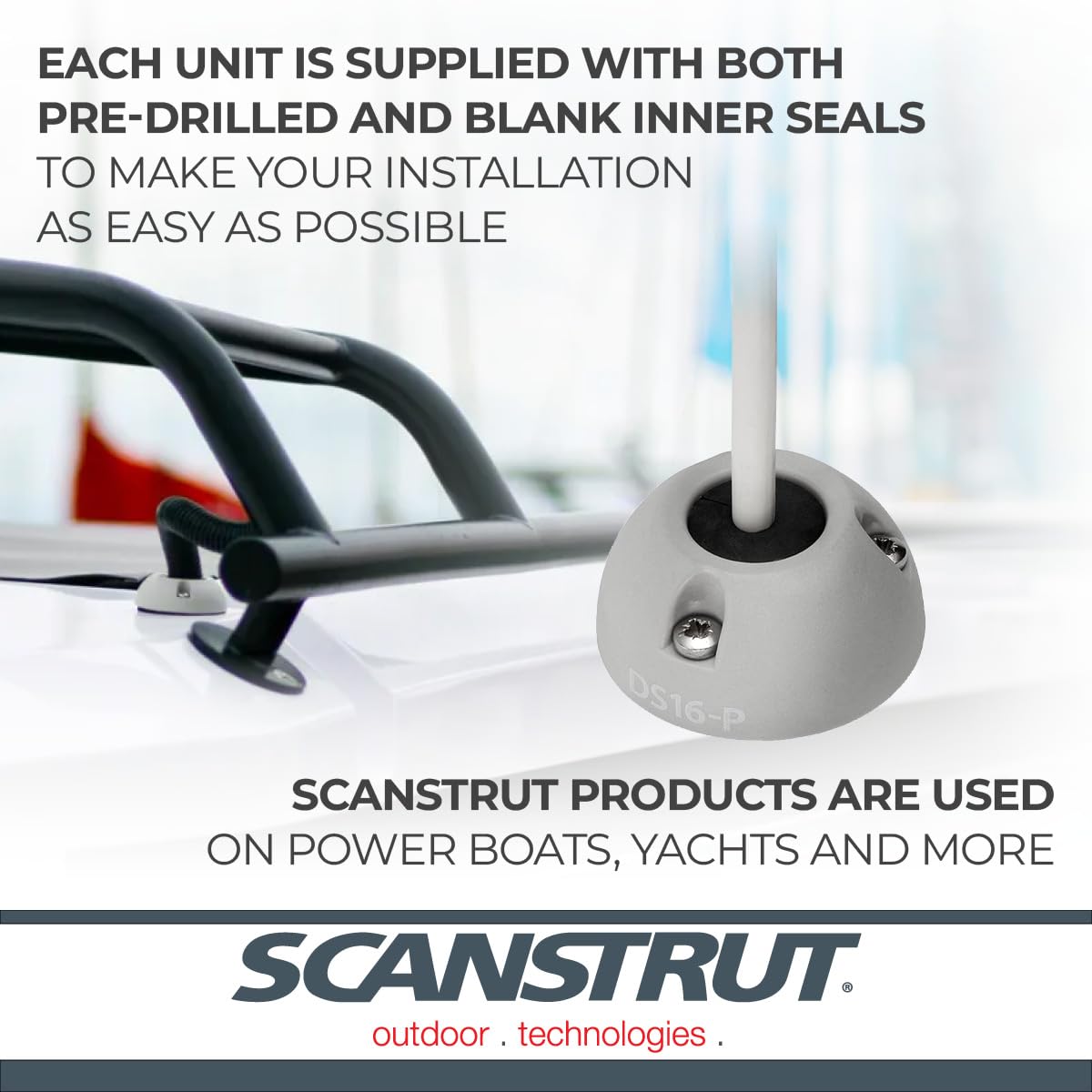 Mini Cable Seal Scanstrut DS16-P for Connectors to 0.63" and Cables 0.08"-0.35" - Plastic