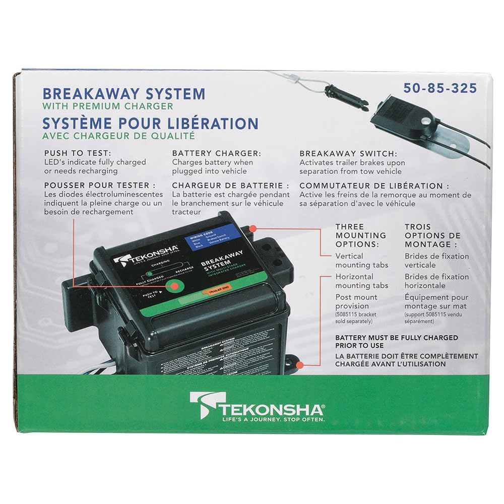 Shur-Set III Tekonsha 50-85-325 Breakaway System with LED Test Meter, Battery, Switch and Charger