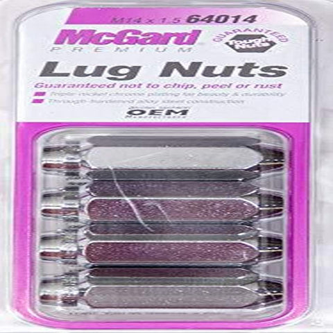 Chrome Cone Seat Style MCGARD 64014 Lug Nuts (M14 x 1.5 Thread Size) Steel - Set of 4