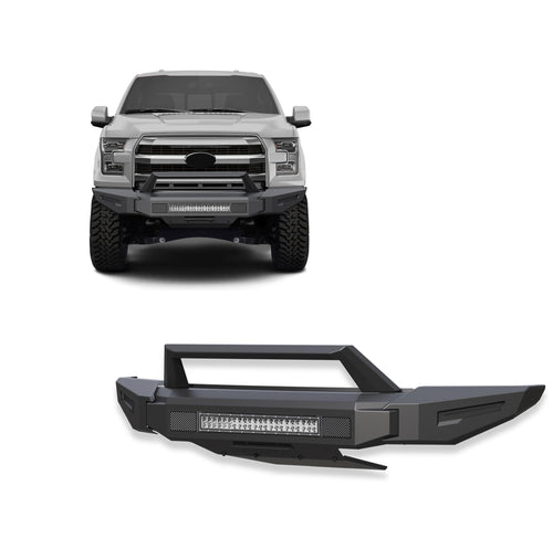 Heavy Duty Black Horse Armour II Modular Front Bumper Kit Matte Black Compatible with 2015-2017 Ford F-150-AFB-F116-K1