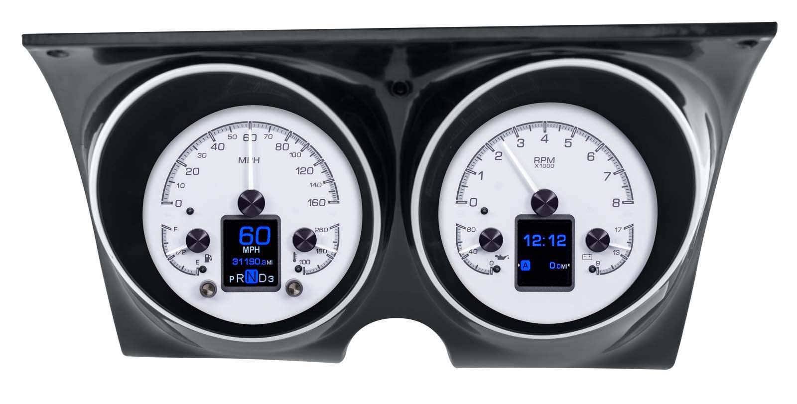 Dakota Digital Customizable Gauge Kit 67 68 Chevy Camaro Silver Alloy HDX-67C-CAM-S
