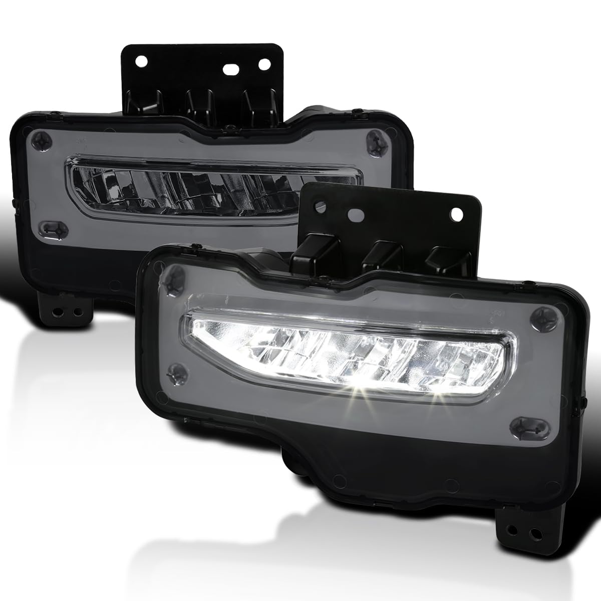LED Fog Lights Spec-D Tuning Smoke Lens + Built-In LED Bulbs + Switch Included Compatible with 2016-2018 GMC Sierra 1500 L+R Pair Assembly