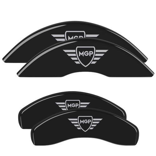 Brake Caliper Covers MGP for Ford Edge 2007-2010, Black Finish Engraved Silver MGP Logo, Front and Rear Caliper Cover (Set of 4)