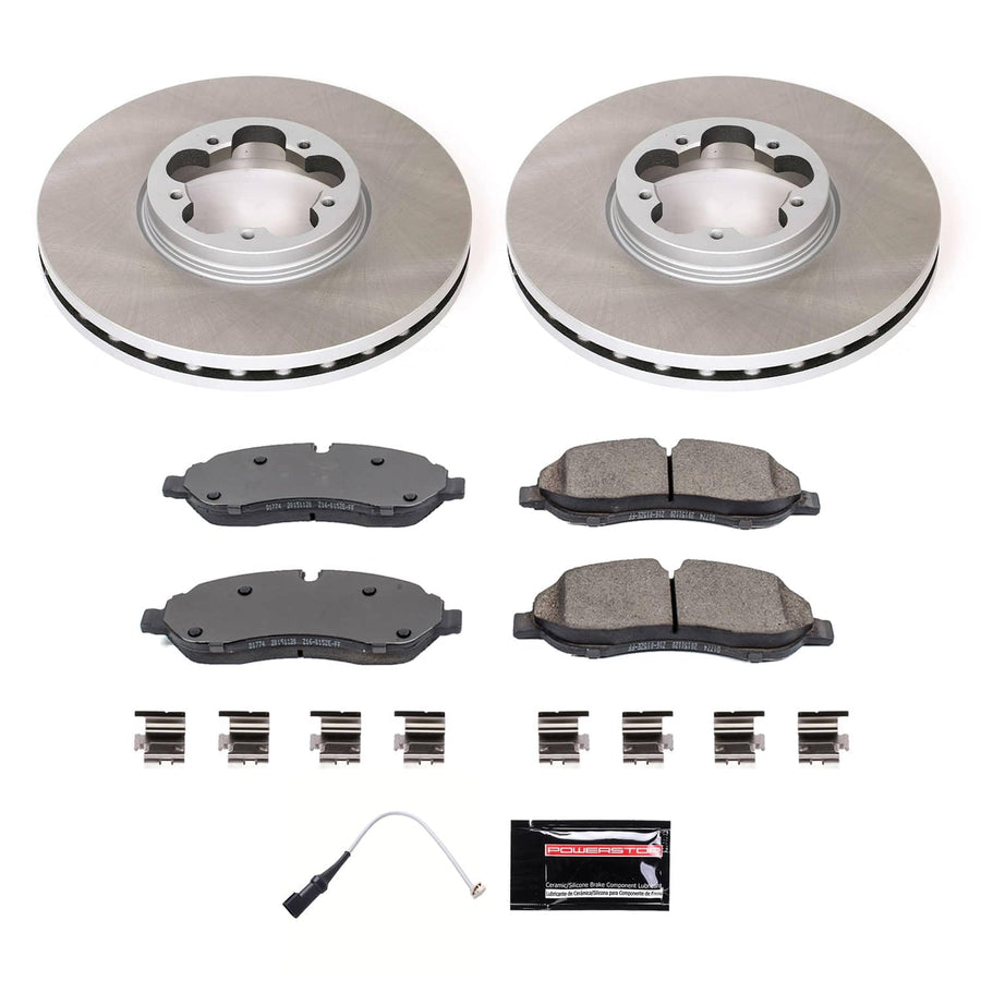 Power Stop Front Brake Kit SC8989 With Semi-Coated Brake Rotors and Ceramic Brake Pads & Hardware For Ford Transit-150, Ford Transit-250, Ford Transit-350 [Model Specific]