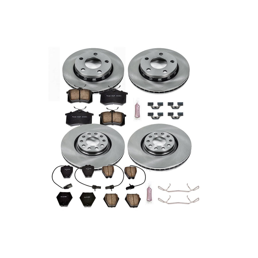POWERSTOP Autospecialty KOE888 Front and Rear Replacement Brake Kit-OE Brake Rotors & Ceramic Brake Pads For Audi S4 2000-2002 [Model Specific]