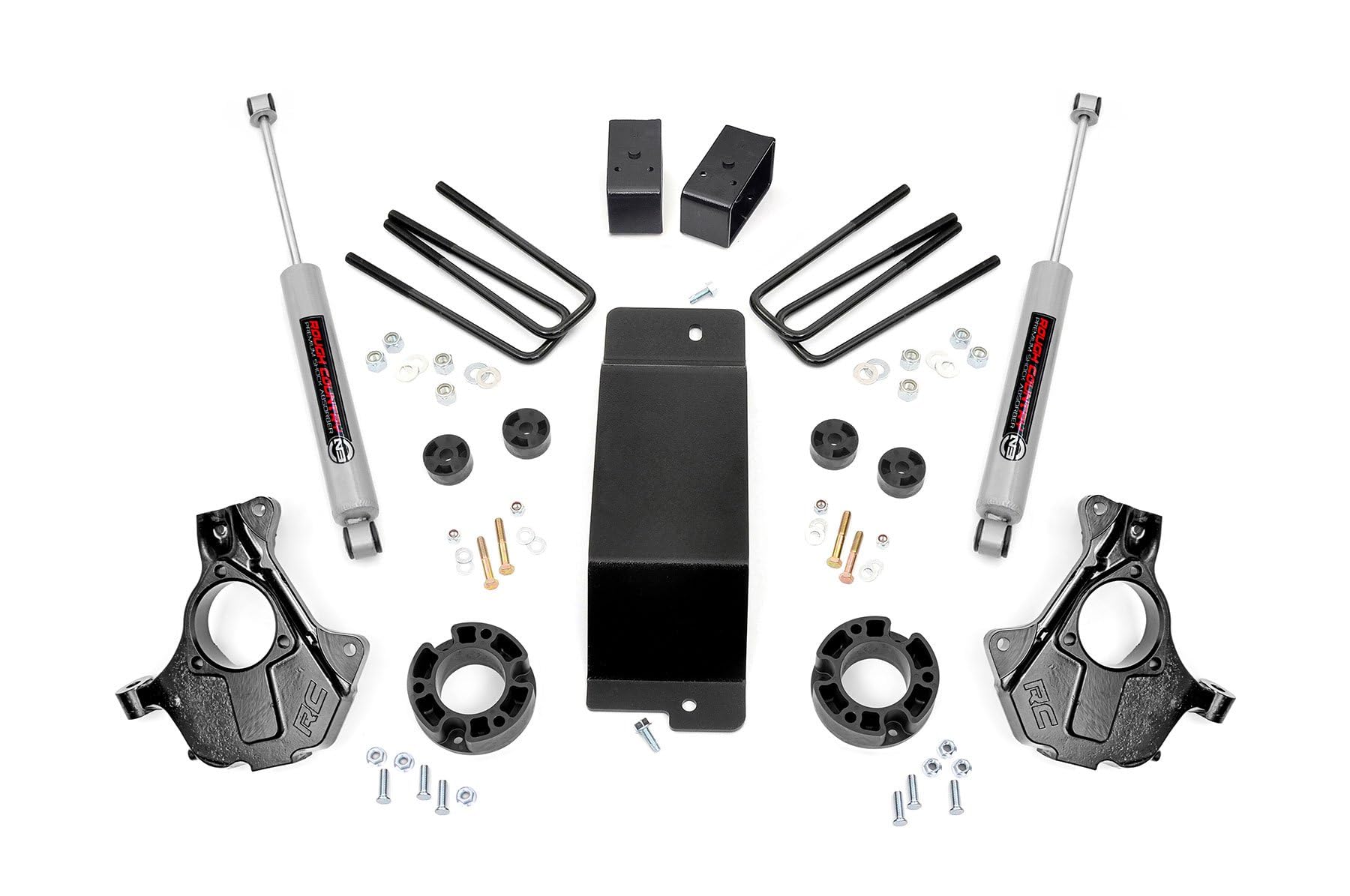 3.5" Rough Country Suspension Lift Kit with Strut Spacers/N3 Shocks for Chevy Silverado & GMC Sierra 1500 (2014-2018 w/Stock Cast Alu or Stamped Steel Control Arms)