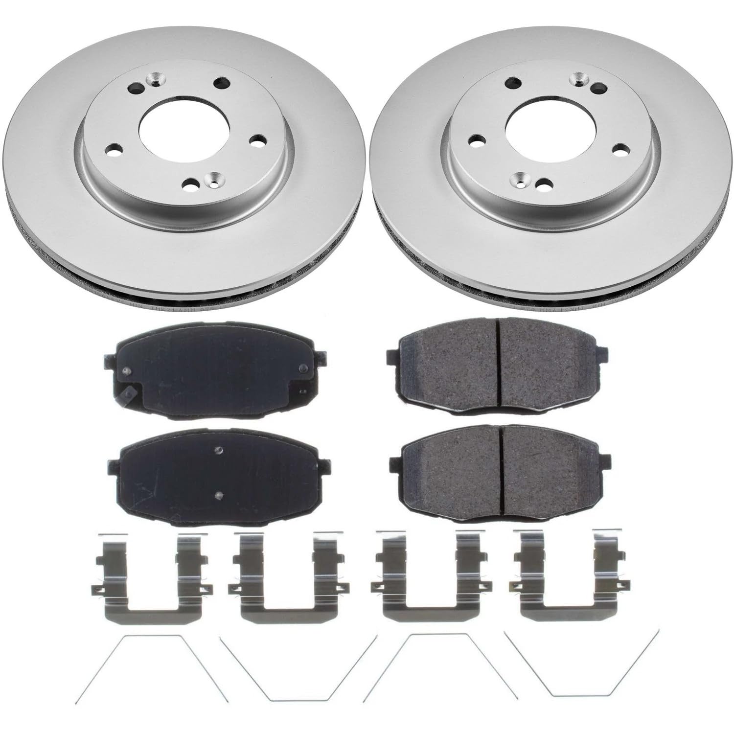 Power Stop Z17 Evolution Front Brake Kit- Coated Brake Pads and Rotors For Hyundai Elantra GT 2018-2020, Kia Soul 2017-2019 [Model Specific]