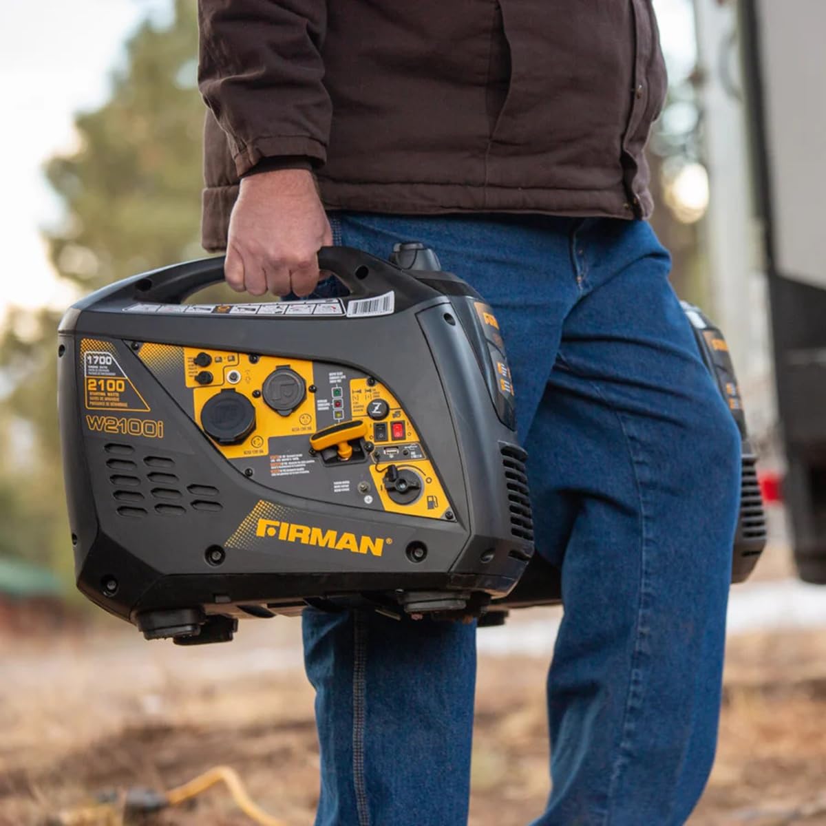 Portable Firman Generator, Gas, Recoil-Start With Parallel Kit, 2100/1700-Watt - Quantity 1