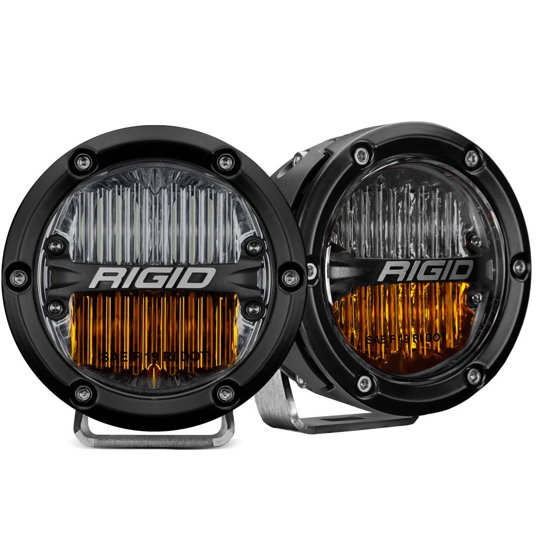 36122-360-Series RIGID SAE Compliant Fog Lights Yellow/White Pair