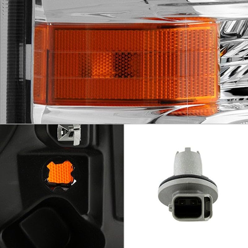 ( POE ) Ford E150 E250 08-14 / E350~E550 SuperDuty 08-19 / E550 08-17 / F650 F750 Crystal Headlight 16-17 - Low Beam-H13(Not Included) ; High Beam-H13(Not Included) ; Signal-3157A(Included) - OE Right