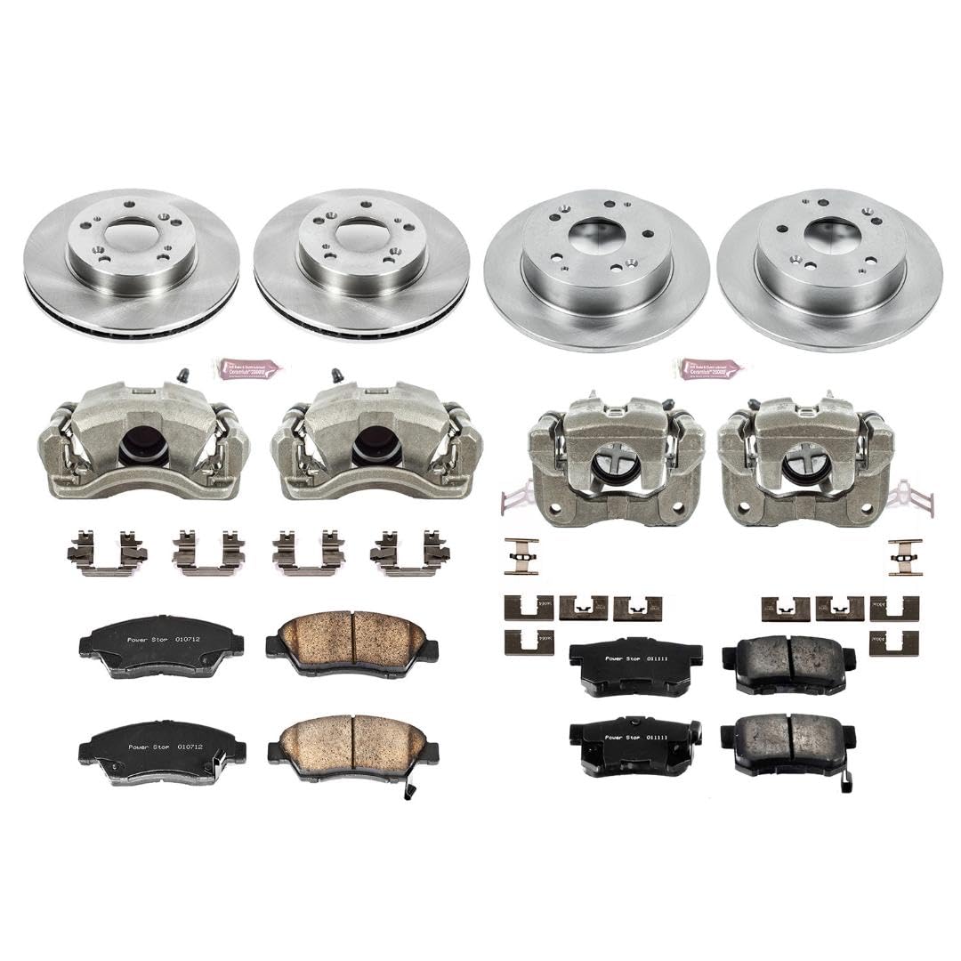 Power Stop KCOE2387 1-Click Autospecialty OE Replacement Brake Kit with Calipers For Acura RSX 2002-2006, Honda Civic 2004-2005 [Model Specific]