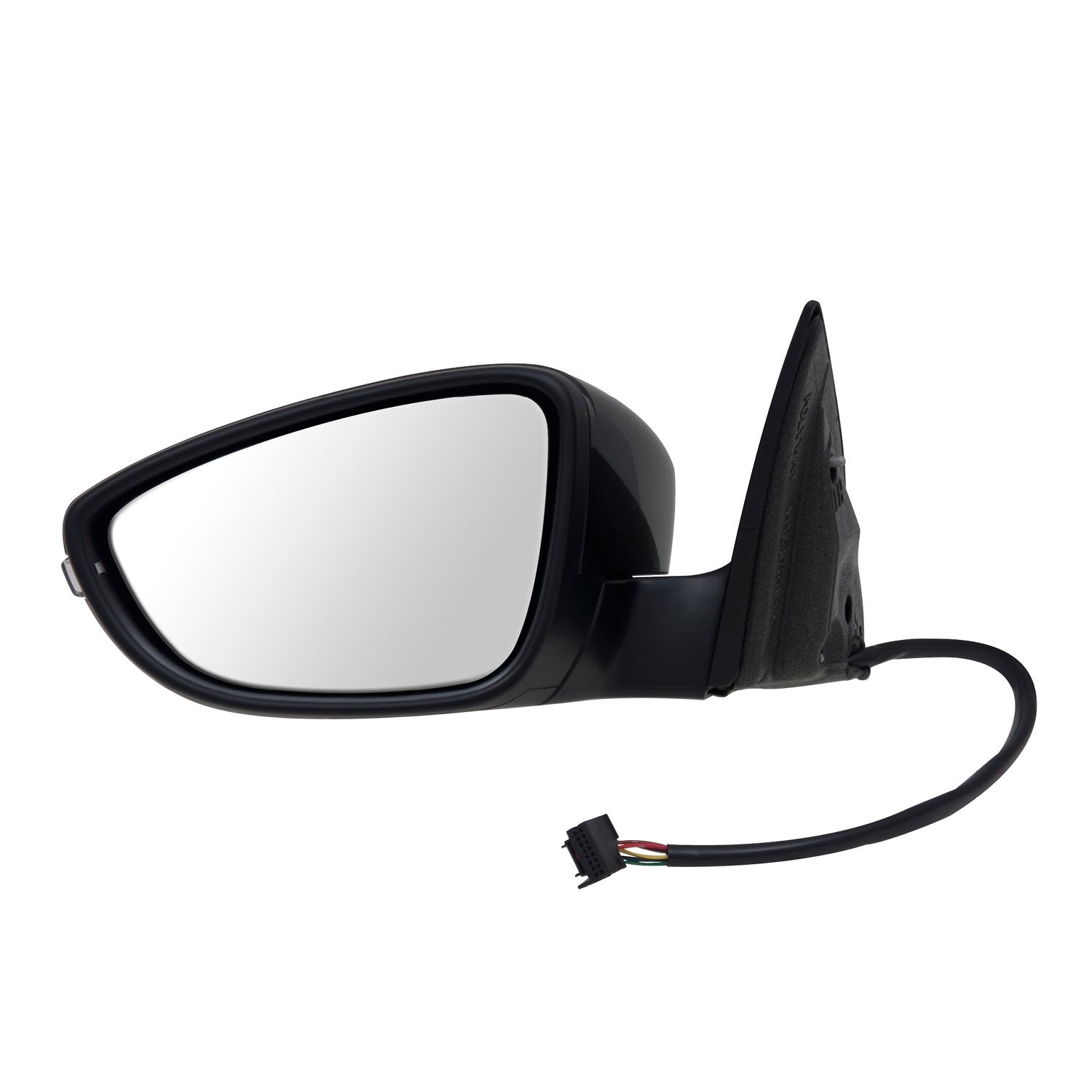 Driver Side Fit Mirror for Volkswagen Passat CC, Textured Black w/PTM Cover, w/Turn Signal, Puddle lamp, Foldaway, w/o auto dimming, w/o Memory, w/o Power Folding, Heated Power