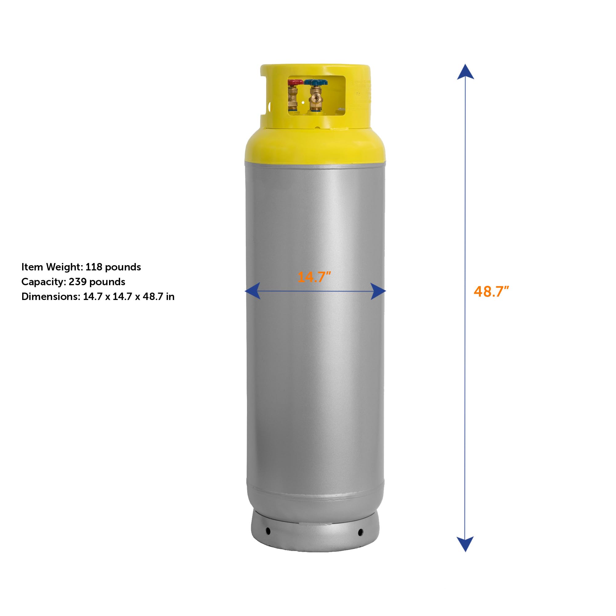 YSNR239 Flame King, 239LB Refrigerant Recovery Cylinder Tank, 400 PSI