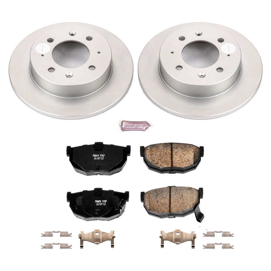 Power Stop CRK5905 Brake Rotor Coated & Ceramic Brake Pads- rear For Kia Spectra 2004-2009, Kia Spectra5 2005-2009 [Model Specific]