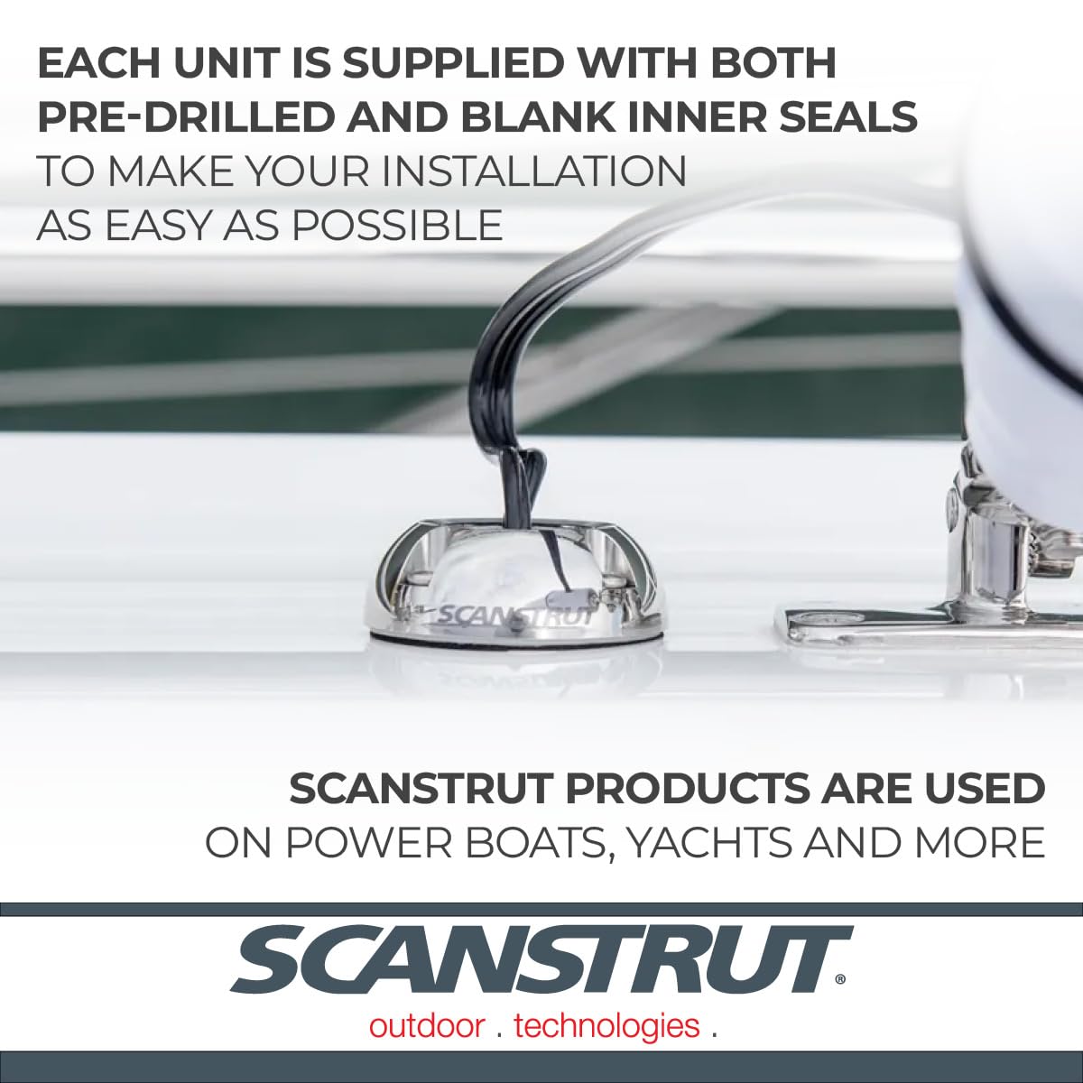 Scanstrut Small Cable Seal DS21A-S for Connectors to 0.83" and Cables 0.165"-0.35" - Stainless Steel