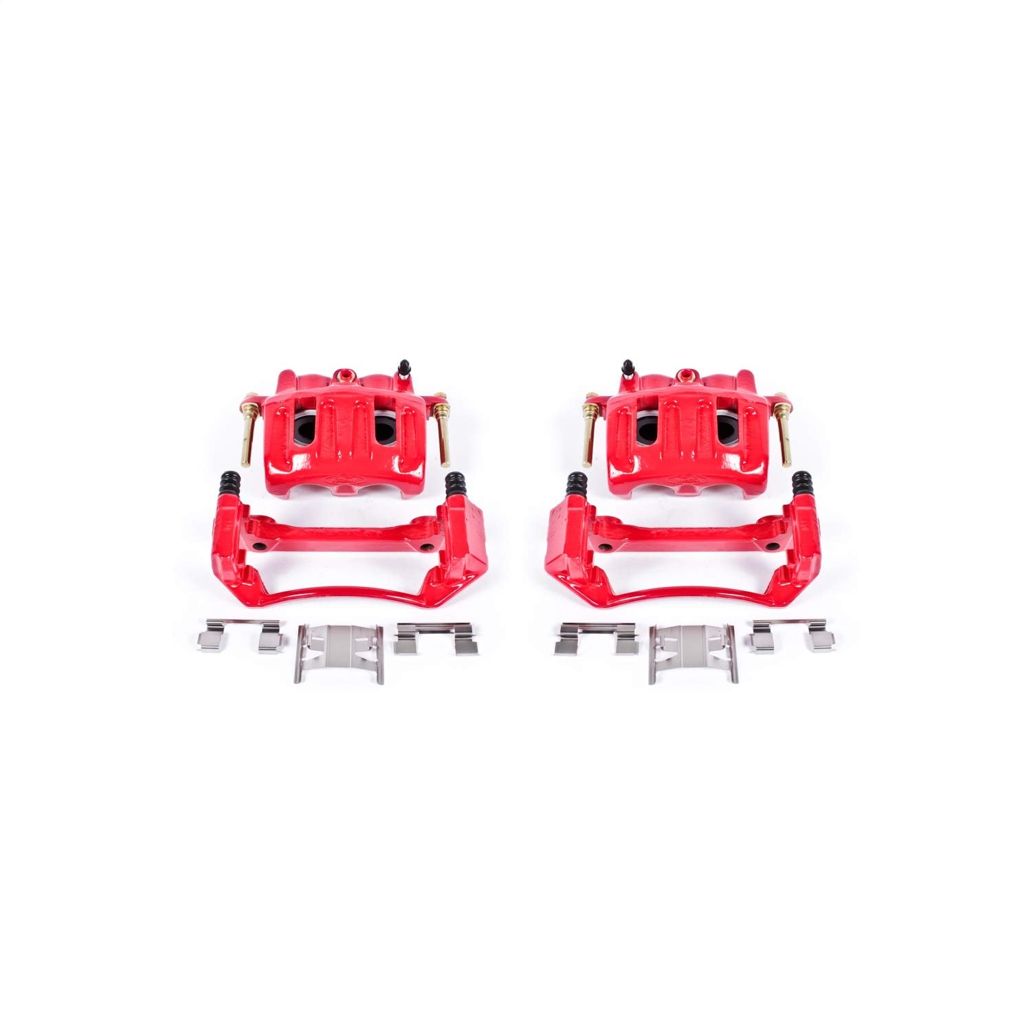 Power Stop S4634 Front Pair of High-Temp Red Powder Coated Calipers for Ford F-150 1997-2001 [Model Specific]