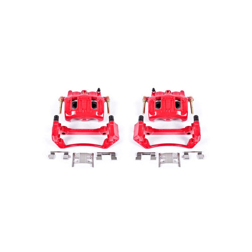 Power Stop S4634 Front Pair of High-Temp Red Powder Coated Calipers for Ford F-150 1997-2001 [Model Specific]