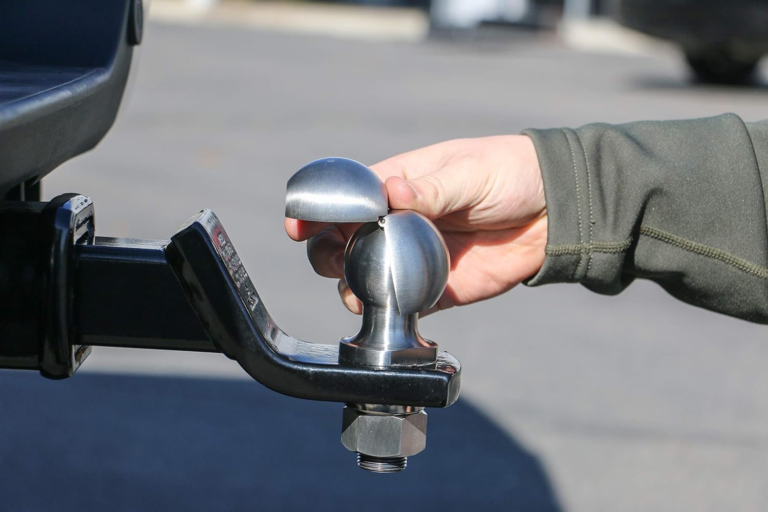 Stainless Steel Weigh Safe Clamshell - Tow Ball Adapter - Converts 2" Tow Ball to 2-5/16" - Universal Fit - Premium Hitch Accessory