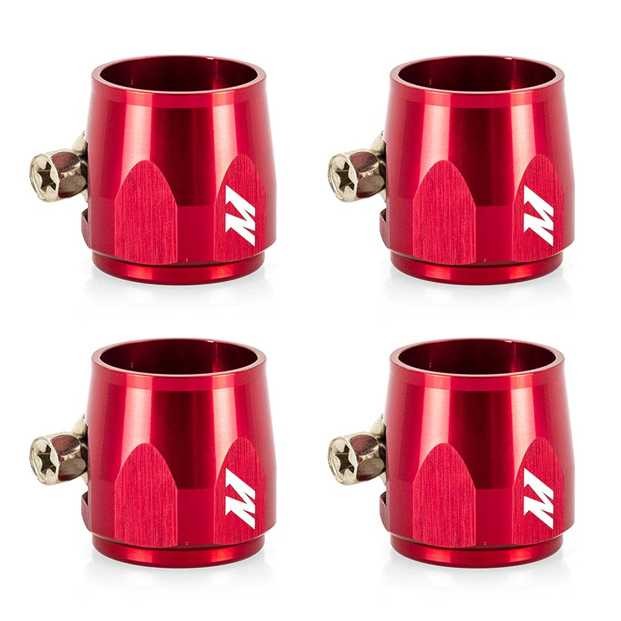 Mishimoto -6AN Hex Hose Finisher Clamp Set MMHXF-06-4-RD, Red
