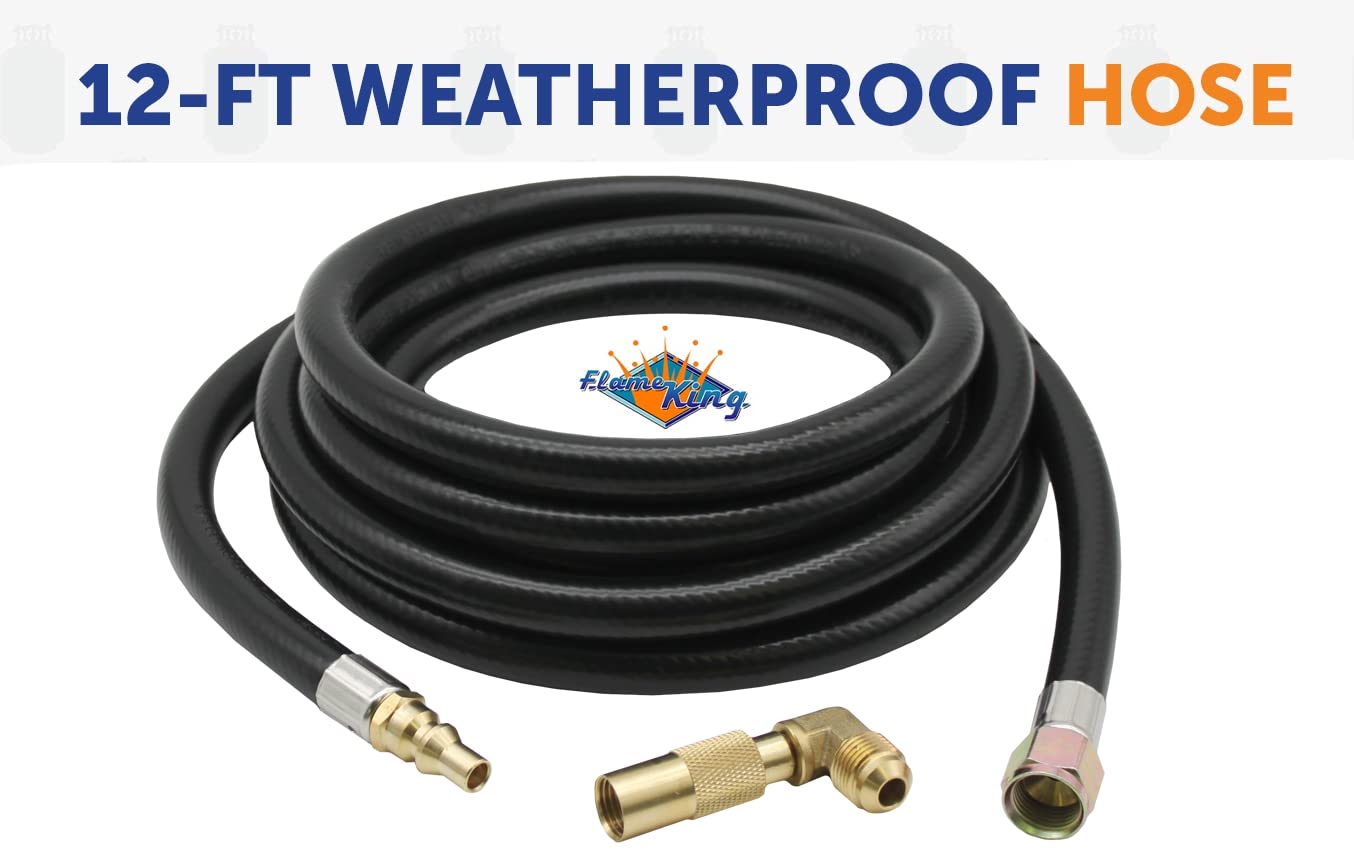 12ft Flame King Propane RV Quick Connect Hose Adapter for 17" or 22" BlackStone or Griddle