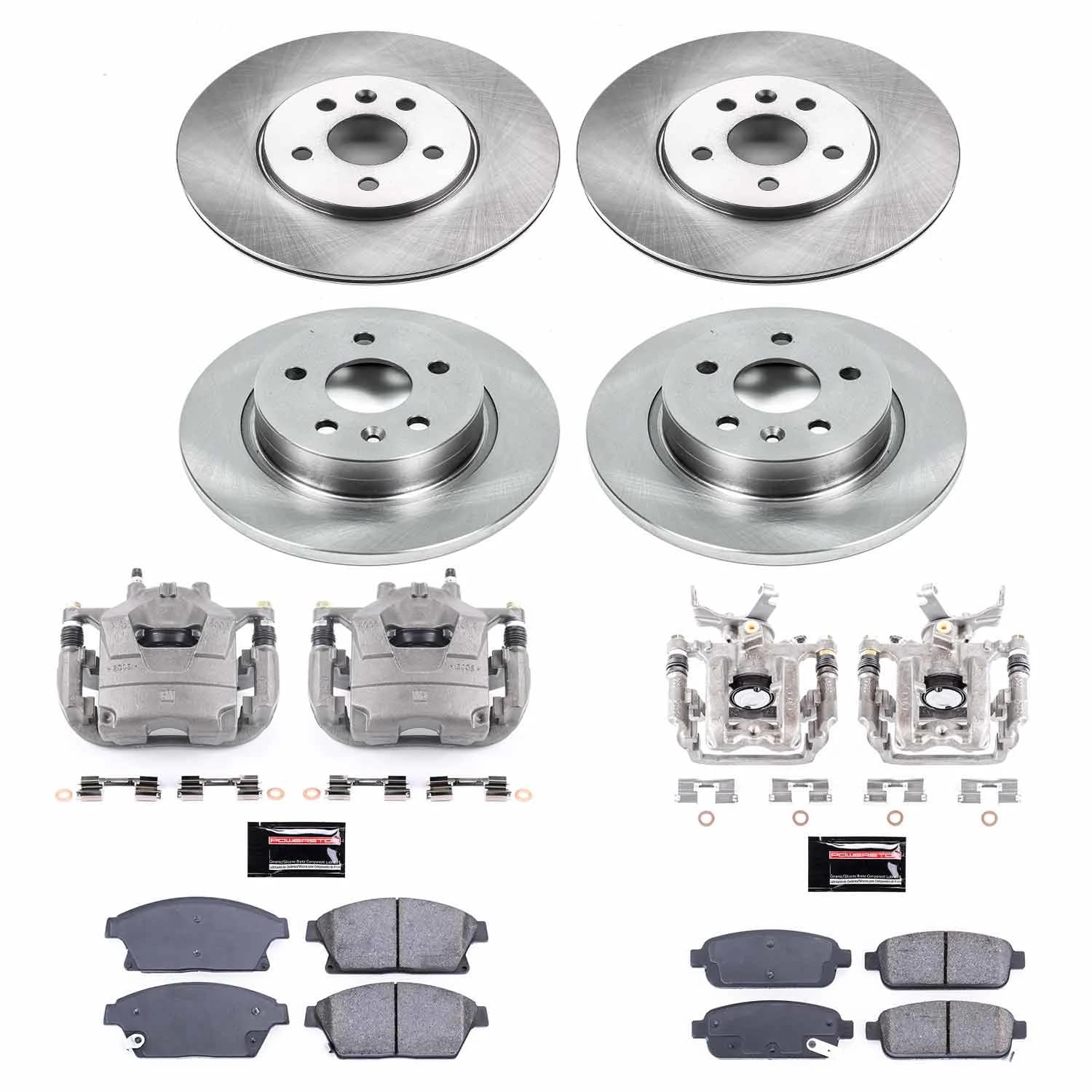 Power Stop KCOE6792 Brake Caliper Kit Replacement Front and Rear - Brake Rotor, Brake Pads & Calipers For Buick Encore 2013-2017 [Model Specific]