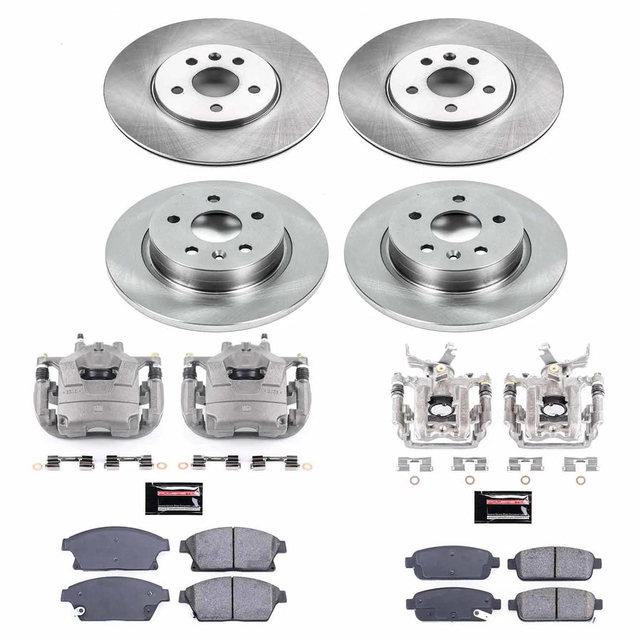 Power Stop KCOE6792 Brake Caliper Kit Replacement Front and Rear - Brake Rotor, Brake Pads & Calipers For Buick Encore 2013-2017 [Model Specific]