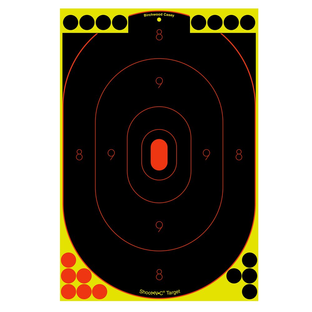 Shoot-N-C Birchwood Casey 12" x 18" Oval Silhouette Target - 12 Targets, Black