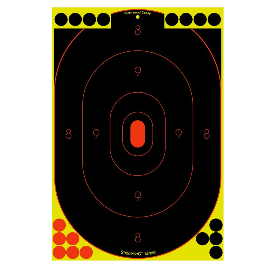 Shoot-N-C Birchwood Casey 12" x 18" Oval Silhouette Target - 12 Targets, Black