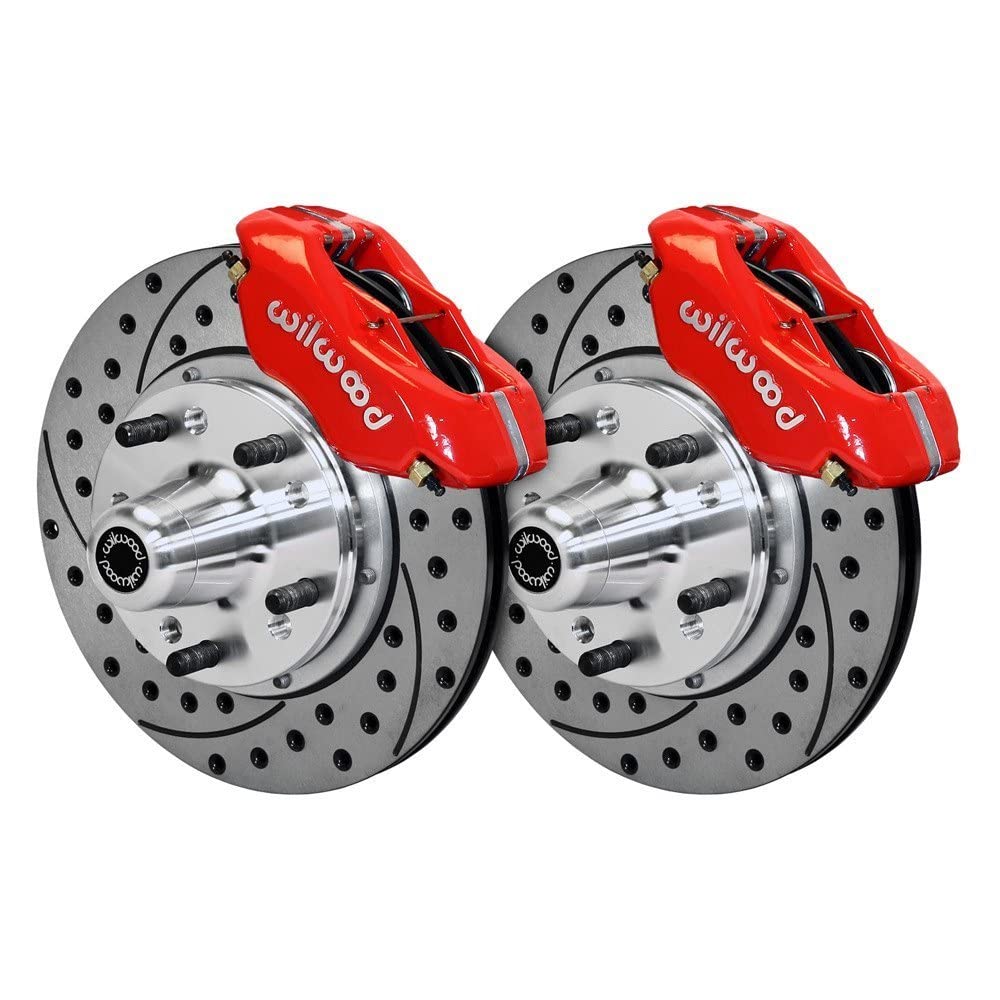140-11021-DR WILWOOD Front Kit,11.00", Drilled, Red 70-72 CDP B & E Body-Disc