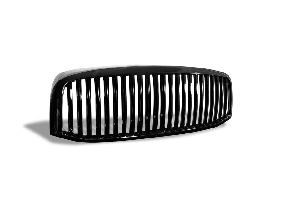 Vertical Front Hood Grille Armordillo USA - Gloss Black Fits 2006-2009 Dodge Ram 2500/3500