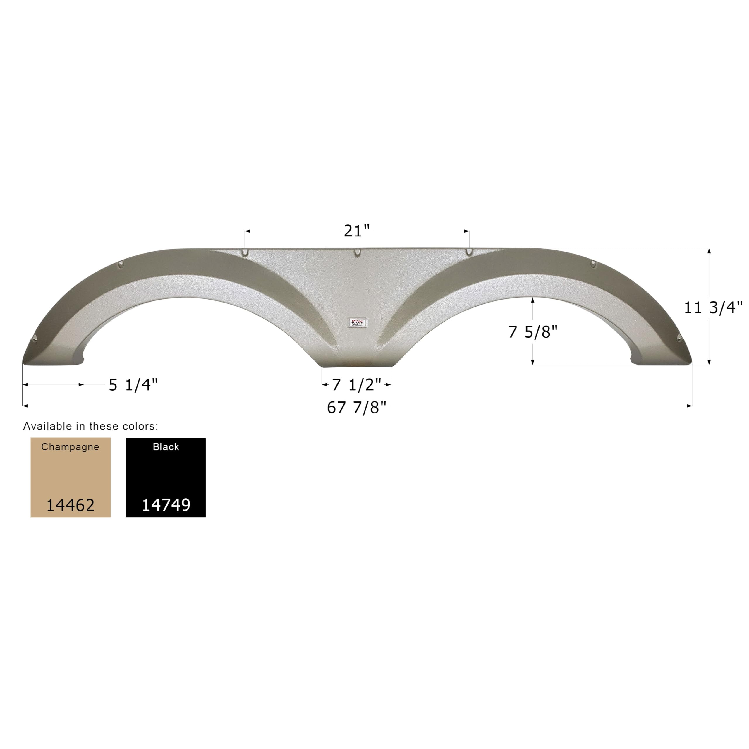 Fender Skirt ICON 14749, Tandem, Jayco, FS4462, Black