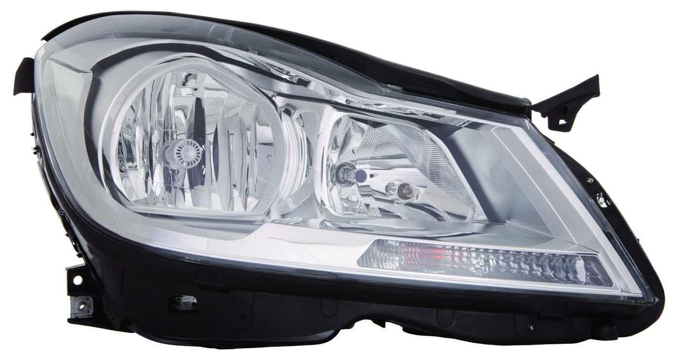 M-BZ C CLAS 12-14 SDN HL ASY HALOGEN CHROME W/O CL RH CAPA
