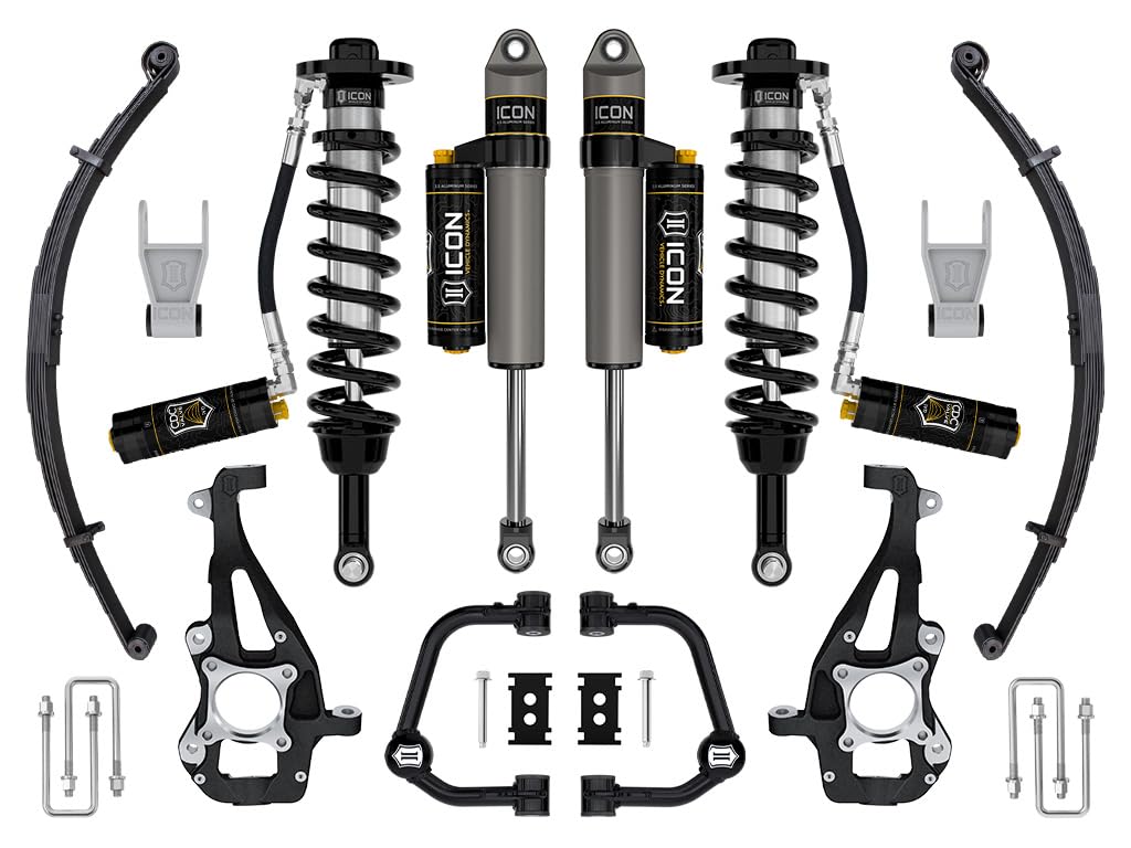 2021-2024 Ford F-150 ICON 4WD, 3.5-4.5" Lift, Stage 4 Suspension System, Tubular, CDCV, w/Leaf Packs