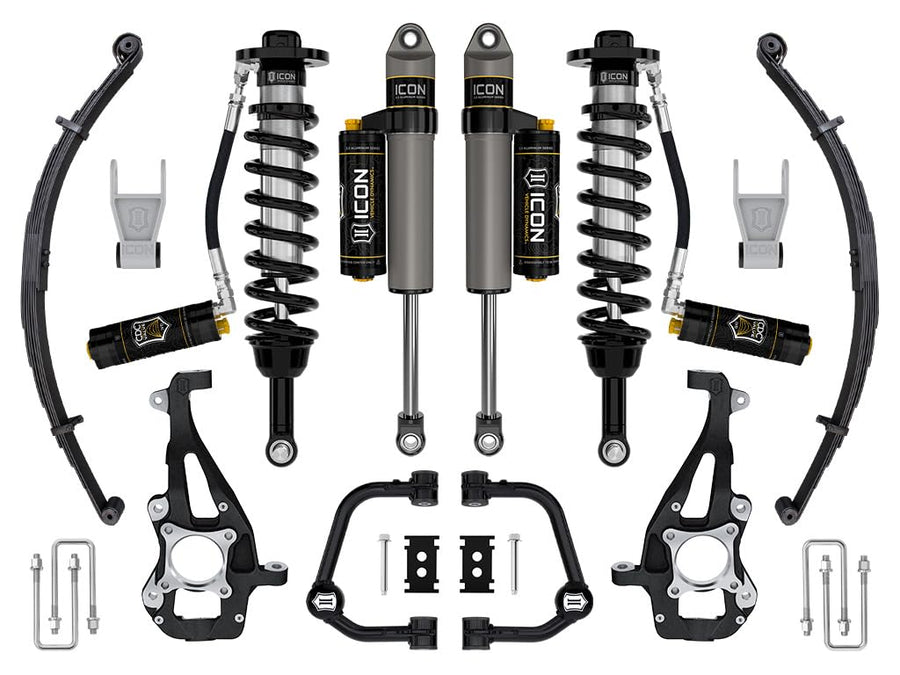 2021-2024 Ford F-150 ICON 4WD, 3.5-4.5" Lift, Stage 4 Suspension System, Tubular, CDCV, w/Leaf Packs