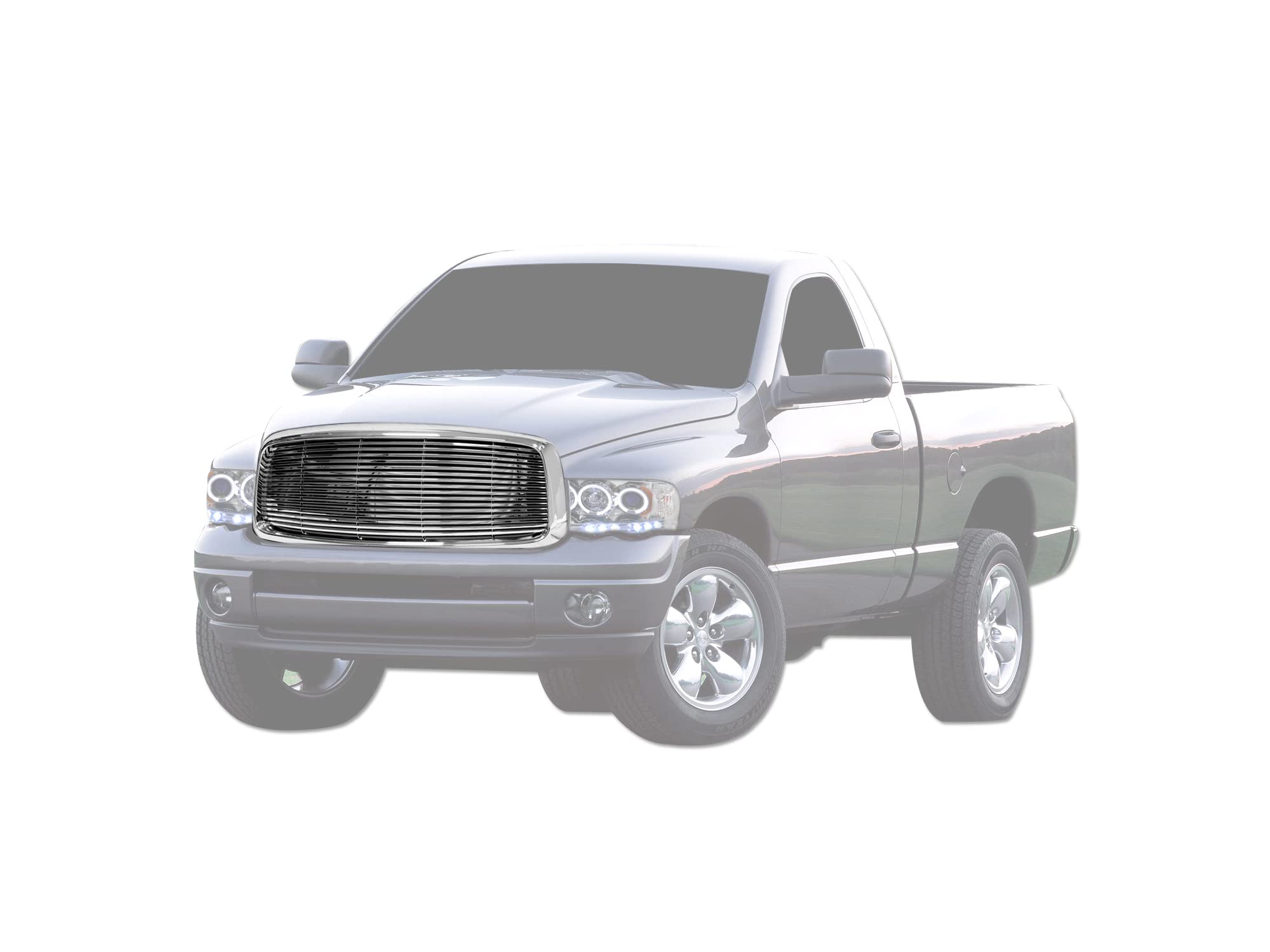 7147911 Armordillo USA Horizontal Front Hood Grille - Chrome Fits 2003-2005 Dodge Ram 2500/3500