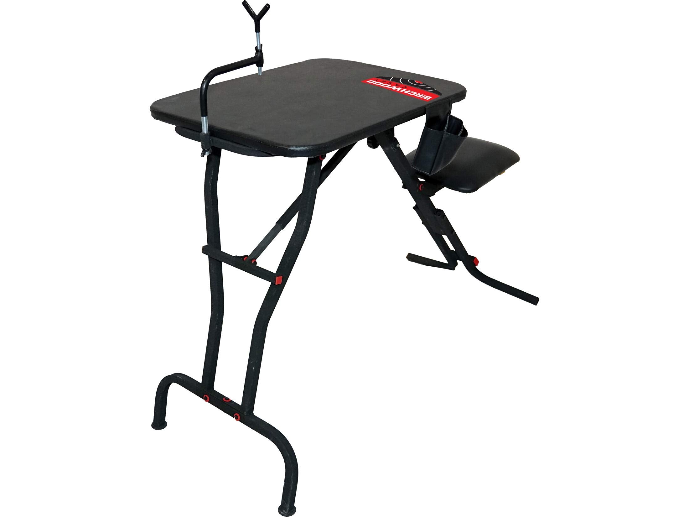 Ultra Steady BIRCHWOOD CASEY Lightweight Folding Shooting Bench with Seat, Adjustable Non-Scratch Rubber Coated Gun Rest & Two Shell/Gear Pockets