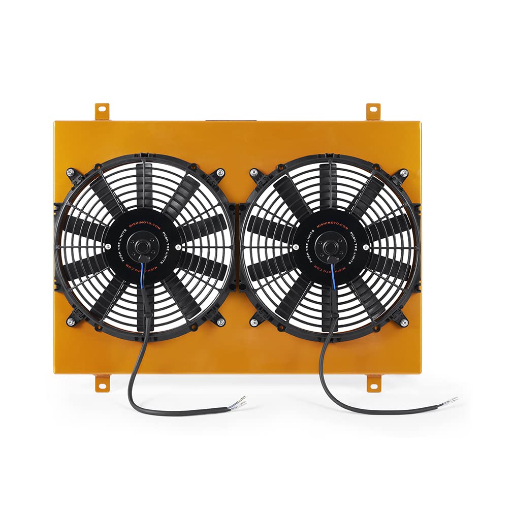 Mishimoto Aluminum Performance Radiator Fan Shroud Kit Compatible With Ford Mustang 1979-1993, Gold