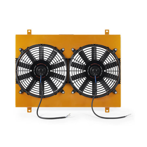 Mishimoto Aluminum Performance Radiator Fan Shroud Kit Compatible With Ford Mustang 1979-1993, Gold