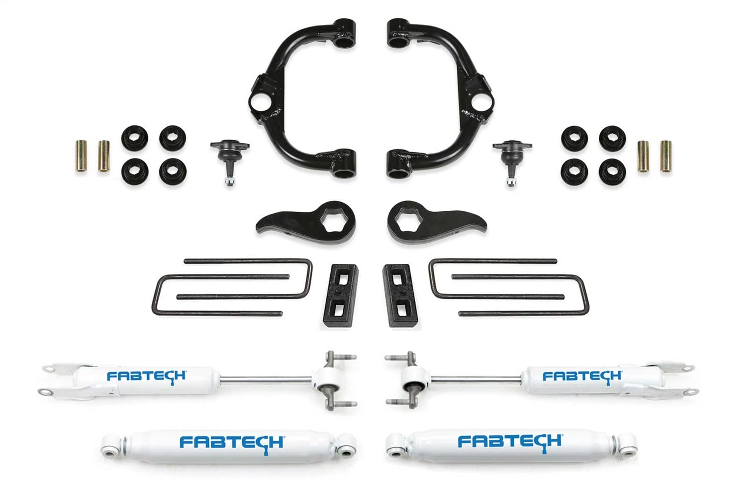 Fabtech Ball Joint K1179 UCA Lift System w/Shocks 3.5 in. Lift w/Front And Rear Performance Shocks Incl. PN [FTS21276/FTS755/FTSNK21/FTS7341/FTS7299] Lift System w/Shocks