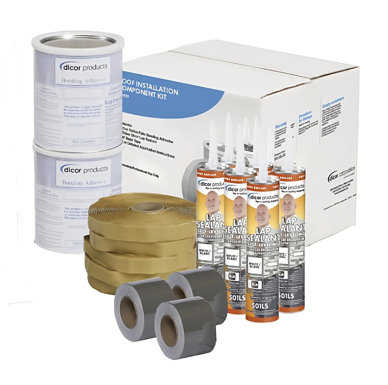 Tufflex PVC RV Roofing Installation Kit Dicor 435-CK-D, Dove (Bright White)