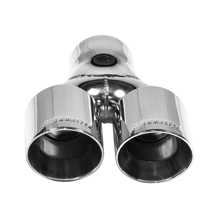 Flowmaster Exhaust Tip 15402 3 Inch Dual Outlet Angle Cut - Fits 3 Inch Tubing - Weld On