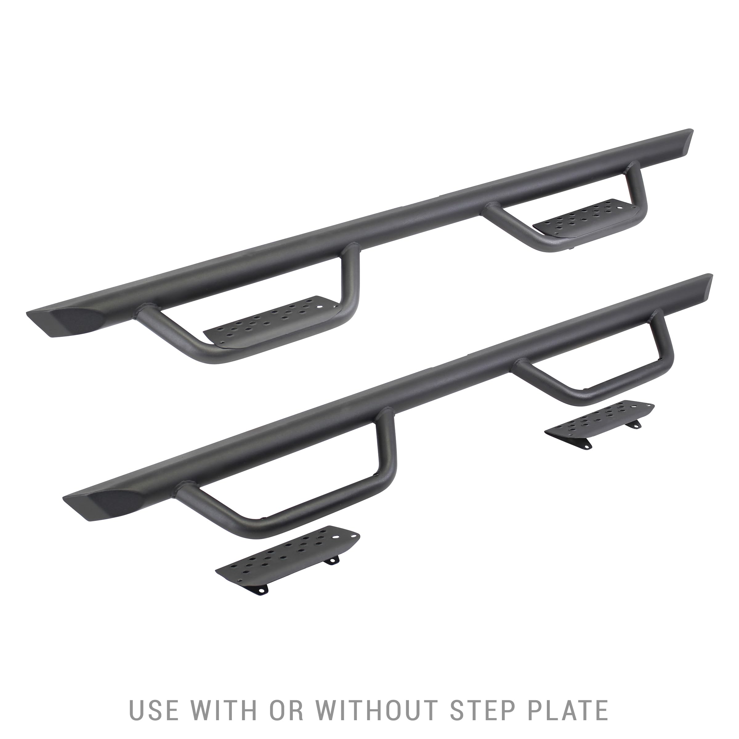 Dominator Xtreme D2 Sidestep & Brackets Go Rhino | Mild Steel, Textured Black | D224506T | Fits 2018-2024 Jeep Wrangler JLU, 4-Door