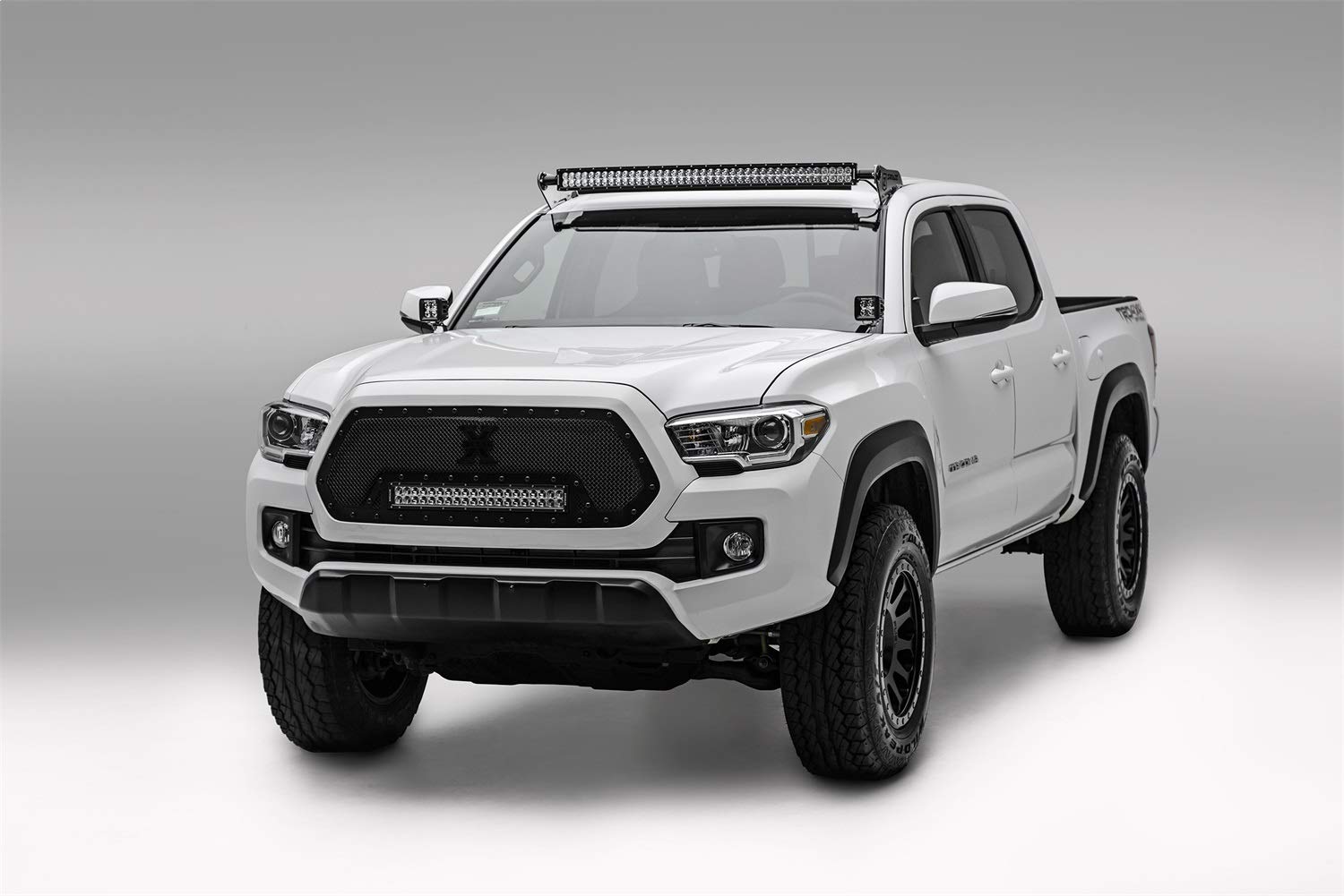 ZROADZ LED Bar Kit Front Roof Mounted - Compatible w/ 2005-2022 Toyota Tacoma Complete Kit with Mounting Brackets, 40 Inch Curved Zroadz Led light bar & Wiring Harness- PN #Z339401-KIT-C, Black