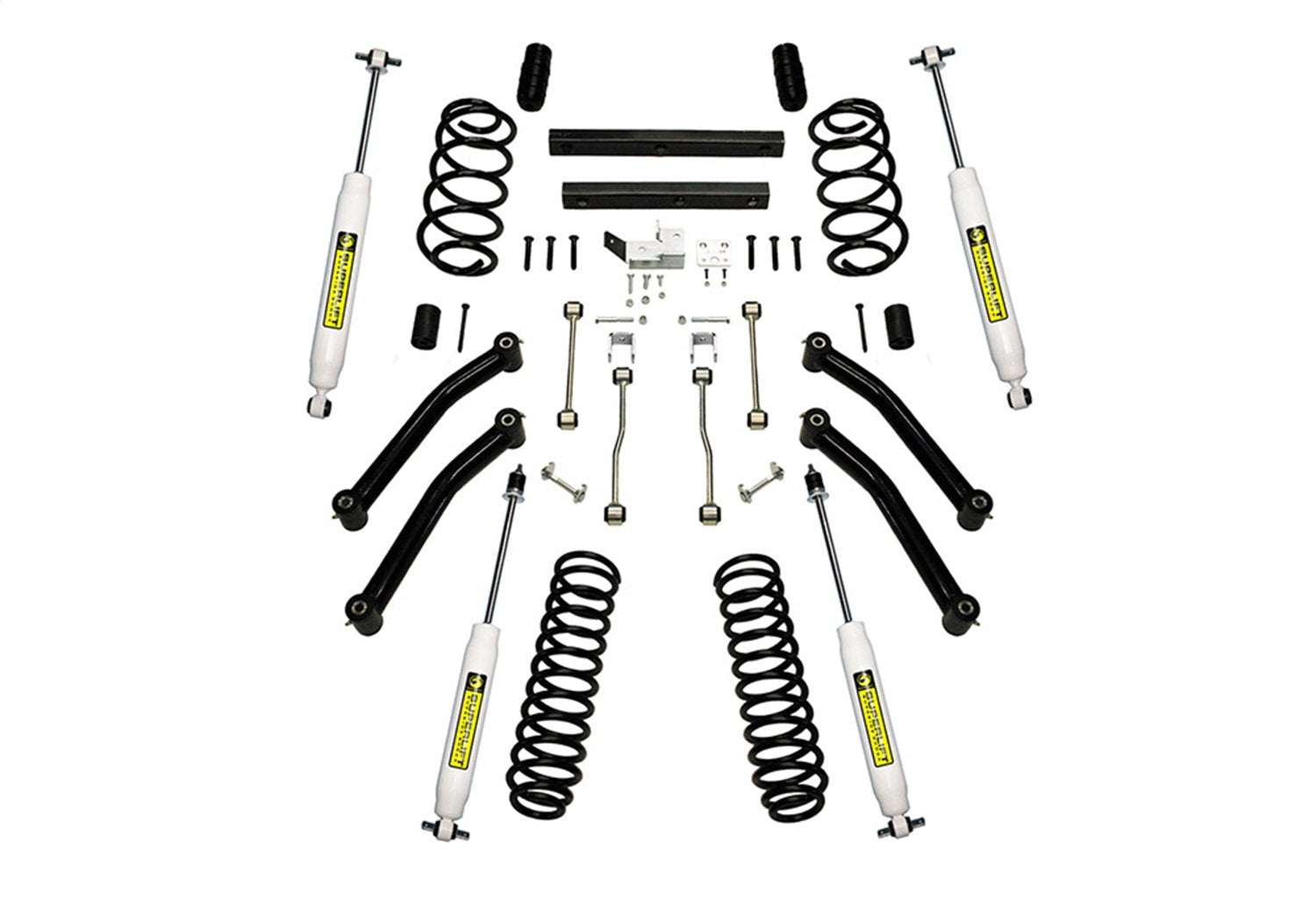 SUPERLIFT SUSPENSION RealTruck 4" Lift Kit for Jeep Wrangler TJ | Complete Lift Kit with Front & Rear Shadow Series Shocks and Lower Control Arms | K843 | Fits 2003-2006 Jeep Wrangler TJ
