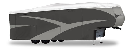 Designer Series ADCO Olefin HD Travel Trailer Cover 26' 1" - 28' 6", Gray/White