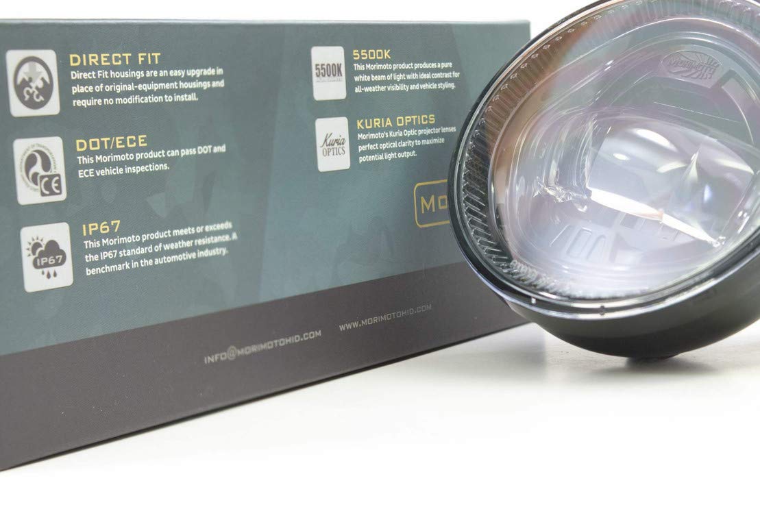 Morimoto LED XB Foglights, Type S Plug and Play Foglight Housing Upgrade, Fits Many Ford Models, DOT Approved Assembly with White LED Chips, UV Resistant, 10 Year Warranty (1x LF131)