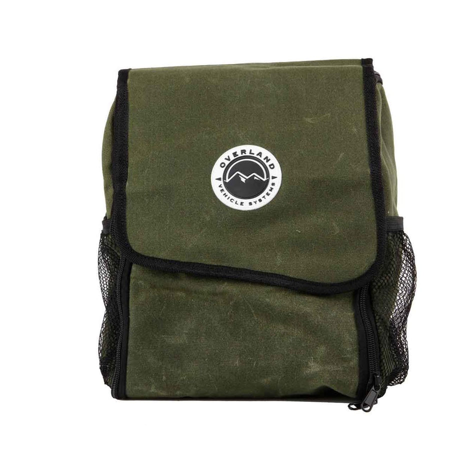 Overland Vehicle Systems Bag Overnight with Handle & Straps - #16 Waxed Canvas Storage - Infused with Paraffin Wax Waterproofing - Doubled Reinforced Stitching