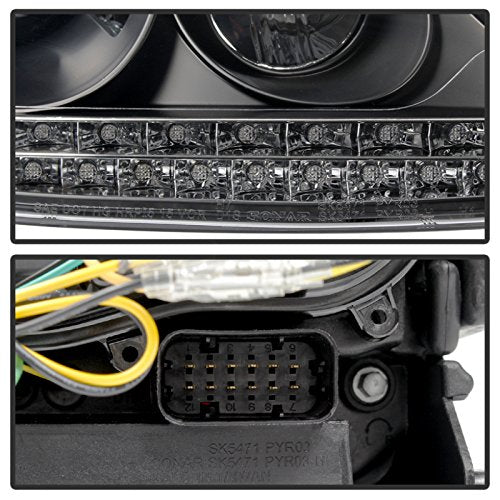 Porsche Cayenne 03-06 Spyder 5080967 Projector Headlights - Xenon/HID Model Only (Not Compatible With Halogen Model) - DRL LED - Black