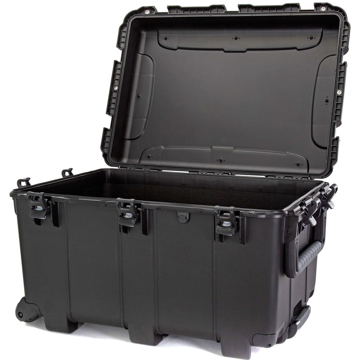 Wheeled Hard Case NANUK 975 with 185.78L Storage, NK-7 Resin Body, Power Claw Latching, and Waterproof Design (Black)